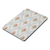 Pink Victorian Roses w/Blue Ribbon Lattice iPad Pro Cover (Side)