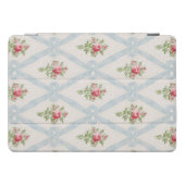 Pink Victorian Roses w/Blue Ribbon Lattice iPad Pro Cover (Horizontal)
