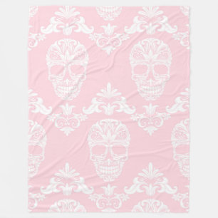 pink victorian skulls blanket