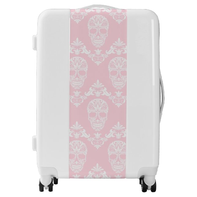 pink victorian skulls luggage (Front)