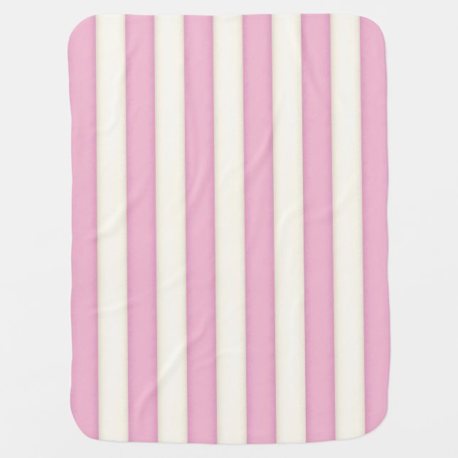 Pink Victorian Stripes Cottage Style  Baby Blanket (Front)