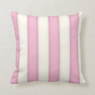 Pink Victorian Stripes Cottage Style Throw Pillow