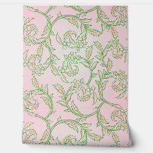 Pink Vine Floral Wallpaper