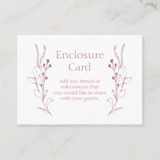 Pink Vines & Flowers Enclosure Card