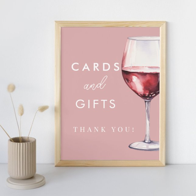Pink Vino Before Vows Cards & Gifts Bridal Shower  Poster (Creator Uploaded)