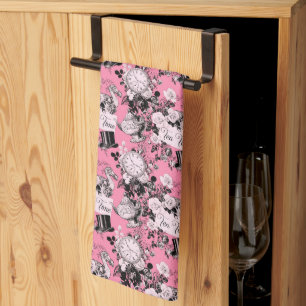 Pink Vintage Alice Teatime Kitchen Towel