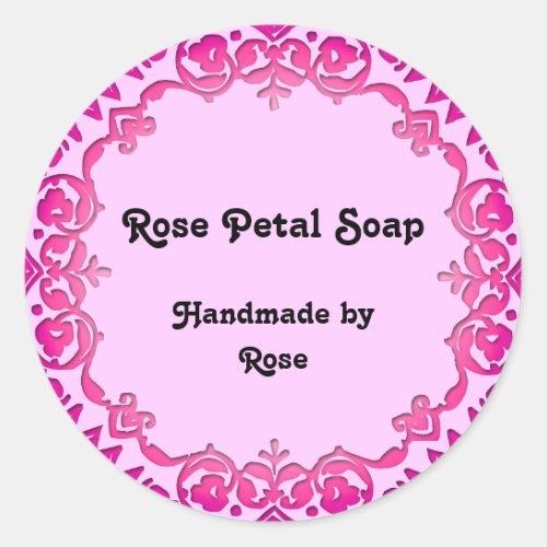 Pink Vintage Art Handmade Soap Labels Pink Bkd