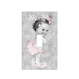 Nursery Wall Plates Light Switch Covers Zazzle Pink Vintage Baby Light Switch Cover
