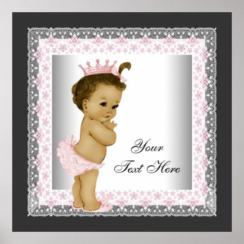 Pink Vintage Baby Girl Princess Poster