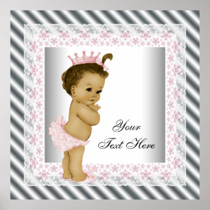 Pink Vintage Baby Girl Princess Poster