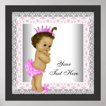 Pink Vintage Baby Girl Princess Poster by The_Vintage_Boutique at Zazzle