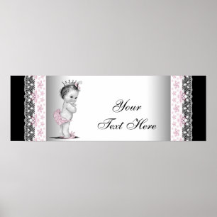 Pink Vintage Baby Girl Princess Poster