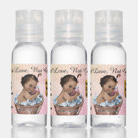 Pink Vintage Baby Girl Shower Favors Spread Love Hand Sanitizer