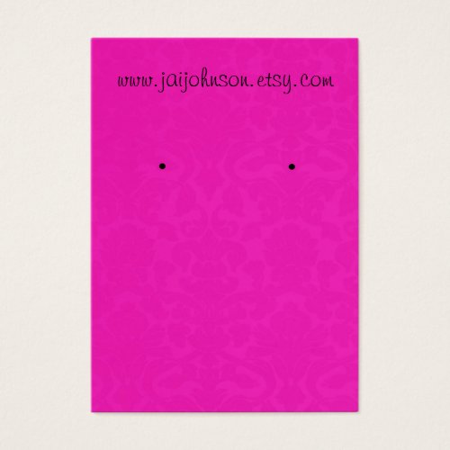 Pink Vintage Background Earring Cards Business Cards