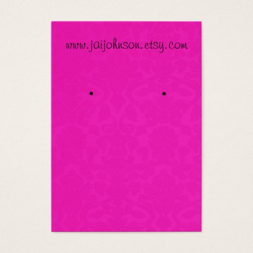 Customizable Pink Vintage Background Earring Cards Business Cards