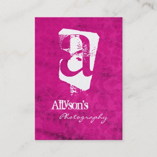 Customizable Pink Vintage Background Monogram Business Cards