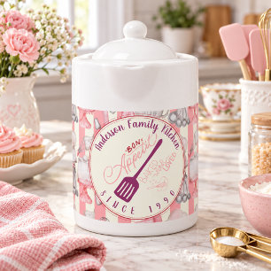 Pink Vintage Baking Family Kitchen Teapot