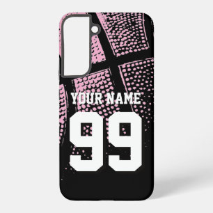 Pink vintage basketball jersey number custom samsung galaxy s22+ case