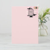 Pink Vintage Bird (Standing Front)