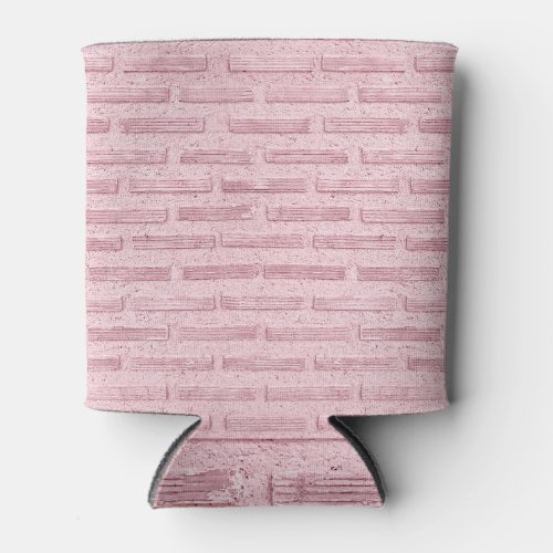 Pink Vintage Brick Wall Romance Can Cooler