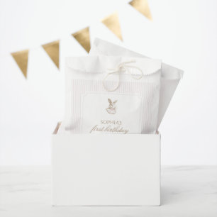 Pink Vintage Bunny Some Bunny Is Turning ONE Favor Bag