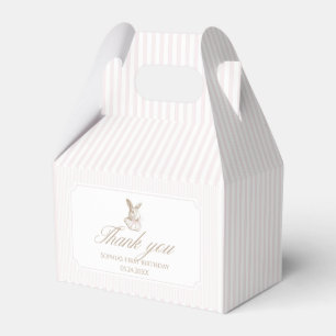 Pink Vintage Bunny Some Bunny Is Turning One Favor Boxes