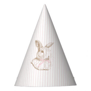 Pink Vintage Bunny Some Bunny Is Turning One Party Hat