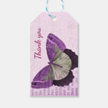 Pink vintage butterfly illustration thank you