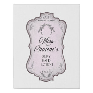 Pink Vintage Chamomile Lotion Antique Jar Bottle Faux Canvas Print