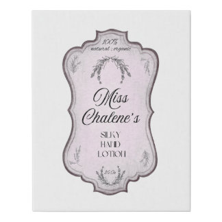 Pink Vintage Chamomile Lotion Antique Jar Bottle Faux Canvas Print