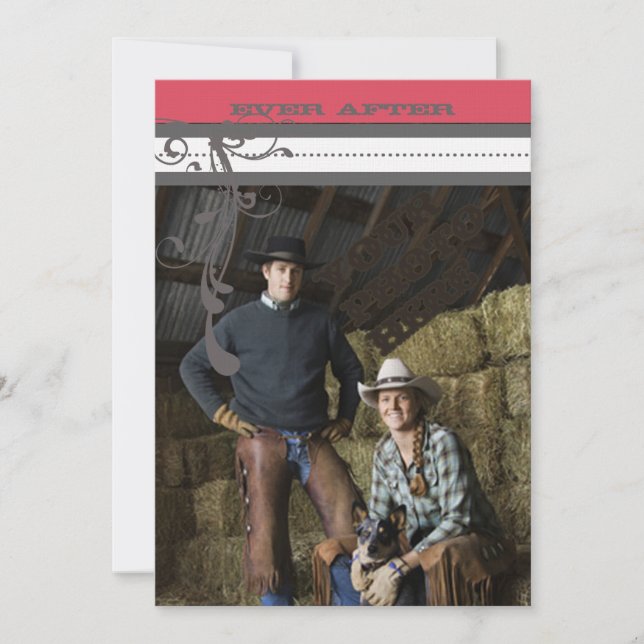 Pink Vintage Chandelier Wedding Invitations (Front)