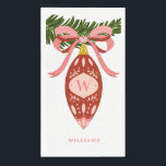 Pink Vintage Christmas Ornament Monogram  Paper Guest Towels<br><div class="desc">This vintage Christmas ornament design brings all those good nostalgia vibes from days gone by. The front of these guest towels features a pink blown glass ornament tied onto a branch with a coordinating pink bow.  You can personalize with your initial and your last name.</div>
