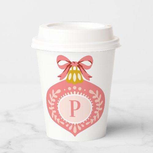 Pink Vintage Christmas Ornament  Photo  Favor Tag Paper Cups