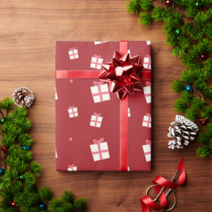Pink Vintage Christmas Tree Farm Scenery Wrapping  Wrapping Paper