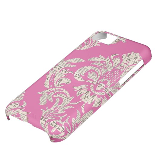 Pink Vintage Damask iPhone 5 Case (Bottom)