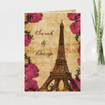 Pink vintage eiffel tower Paris thank you