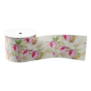 Pink Vintage Ella Rose 3" Grosgrain Ribbon