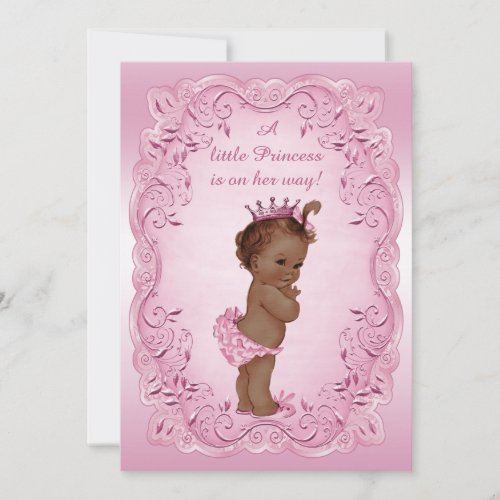Pink Vintage Ethnic Princess Baby Shower Invitation