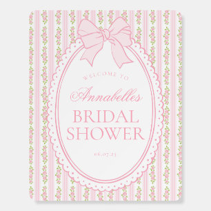 Pink Vintage Fancy Floral Bridal Shower Welcome Foam Board