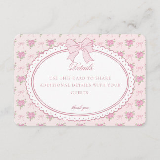 Pink Vintage Fancy Floral Details Card Invitation