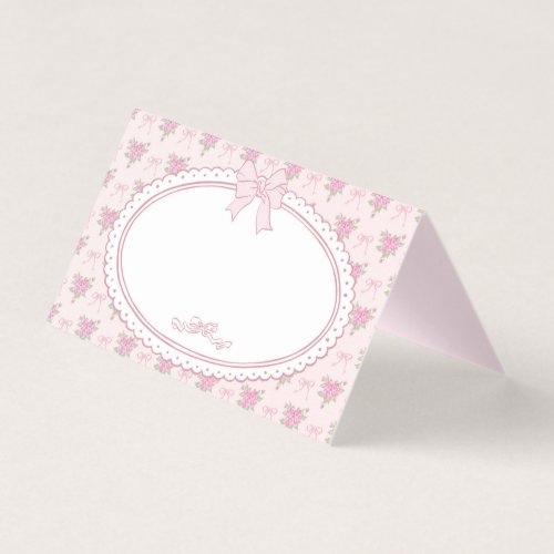 Pink Vintage Fancy Floral Place Card Table Decor