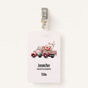 Pink Vintage Farmer's Truck Badge
