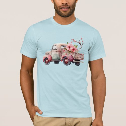 Pink Vintage Farmers Truck T_Shirt