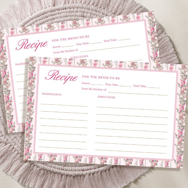 Pink Vintage Floral Bridal Shower Recipe  (Creator Uploaded)
