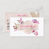 Pink Vintage Floral business cards (Front/Back)