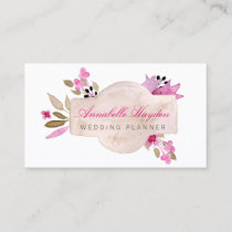 Pink Vintage Floral business cards