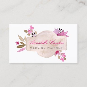 Pink Vintage Floral business cards