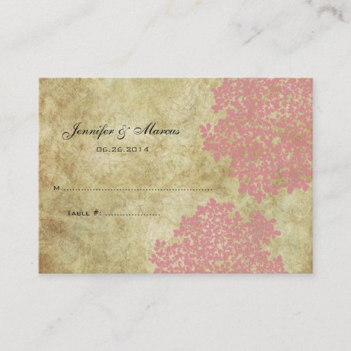Pink Vintage Floral Seating Card Business Card