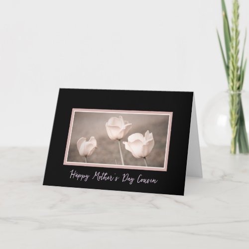 Pink Vintage Flower Cousin Happy Mothers Day Card