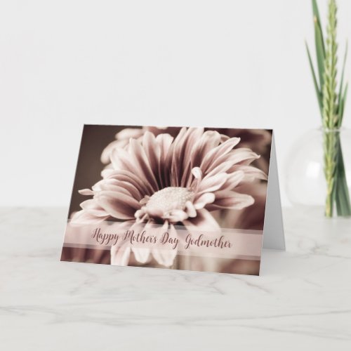 Pink Vintage Flower Great Godmother Mothers Day Card